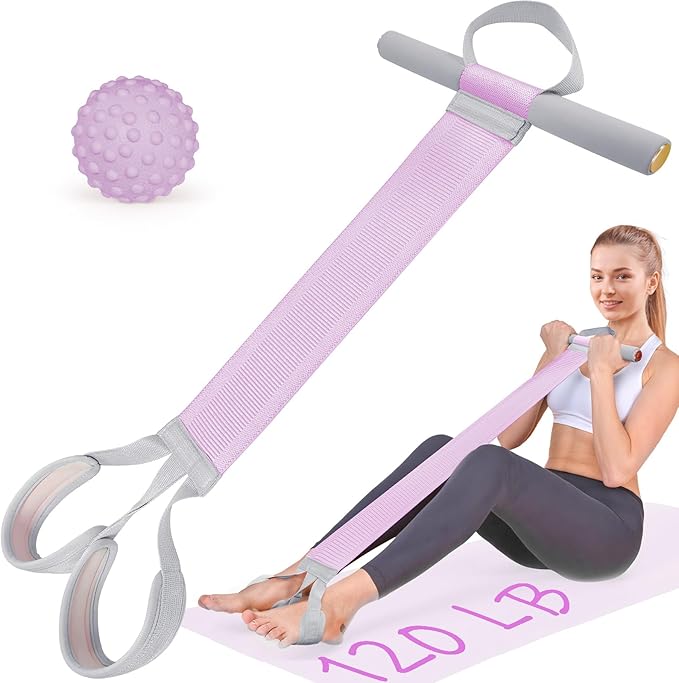 Fabric Resistance Band with Handles, 120lb Full-Body Excercise Band, Non-Slip Elastic Bands for