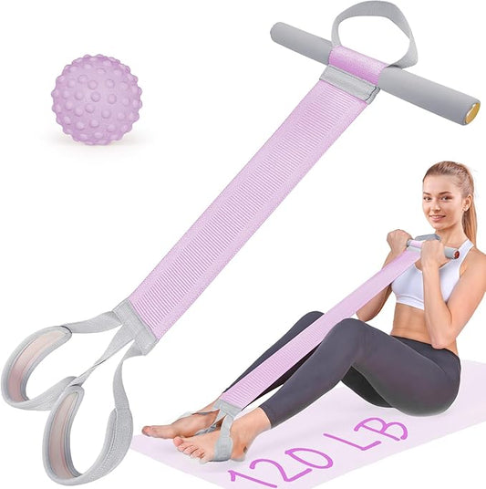 Fabric Resistance Band with Handles, 120lb Full-Body Excercise Band, Non-Slip Elastic Bands for