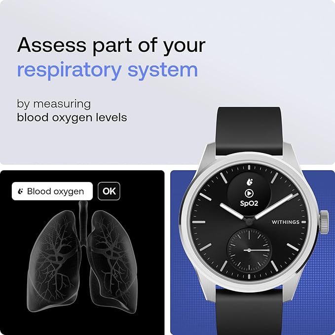 Withings ScanWatch 2 - Hybrid Smart Watch, Heart Rate Monitoring, Fitness Tracker, Cycle Tracker