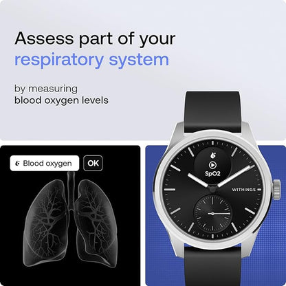 Withings ScanWatch 2 - Hybrid Smart Watch, Heart Rate Monitoring, Fitness Tracker, Cycle Tracker