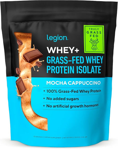 LEGION Whey+ Protein Whey Isolate from Grass Fed Cows - Whey Protein Isolate Powder Low Calorie