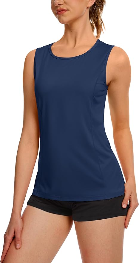 TACVASEN Women's UPF 80+ Workout Tank Top Sleeveless Quick Dry Sun Protection Hiking Athletic Gym