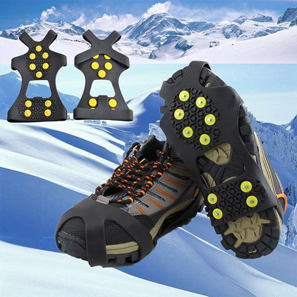 Ice Cleats for Shoes and Boots, Ice Snow Traction Cleats Grippers, Non Slip Shoe Ice Grippers,10
