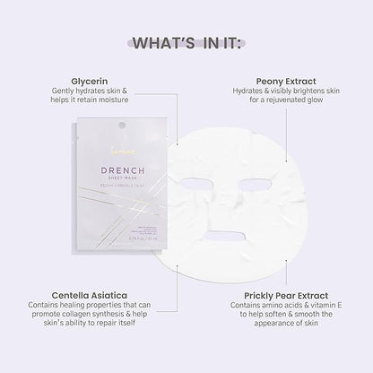 Karuna Skin - DRENCH Hydrating Sheet Mask, Pore-Minimizing Facial Skin Care Products, Hydrating