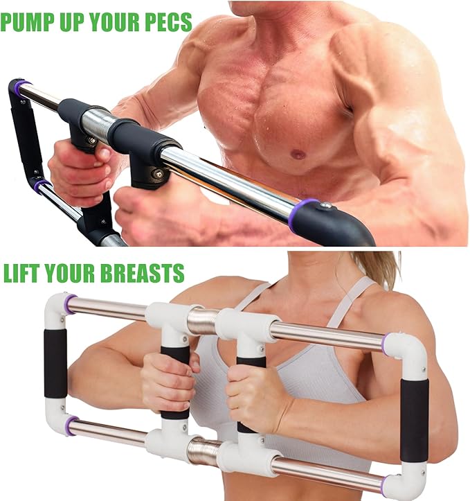 Push Down Bar Machine - Chest Expander at Home Workout Equipment, Arm Exerciser - Portable Spring