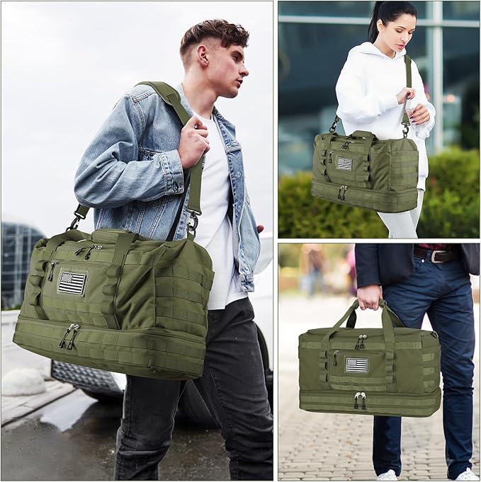 ETRONIK Travel Bag for Men Women, Gym Bag & Tactical Duffle Bags for Travel, Carry on with Toiletry