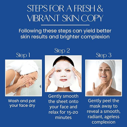 Hyaluronic Acid Sheet Face Mask - Skin Firming, Anti-Aging, Moisturizes & Plumps Skin