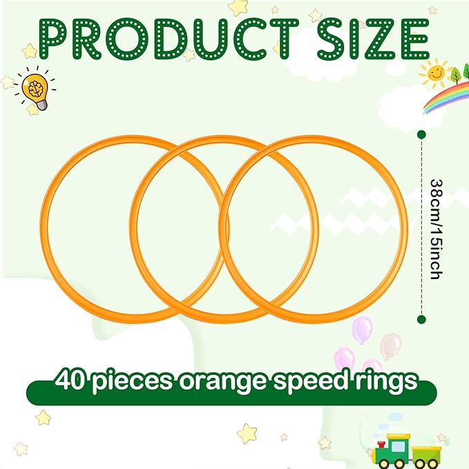Deekin 40 Pcs Agility Rings Speed and Agility Training Rings Exercise Speed Circle Jumping Hoops
