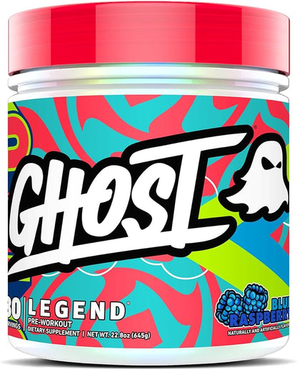 GHOST Legend Pre-Workout Powder, Blue Raspberry - 30 Servings ??Pre-Workout for Men & Women with