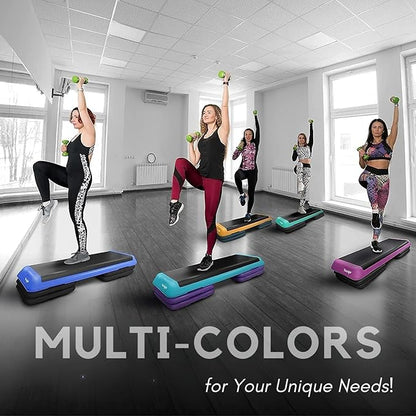 Yes4All Adjustable Workout Aerobic Exercise Step Platform Health Club Size with 4 Adjustable Risers