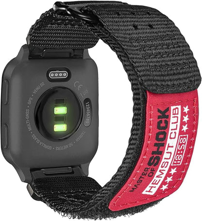 Rugged Nylon Sports Strap With Woven Loop Design, Compatible With Venu 2, 3, Plus, Sq, Sq 2, Music