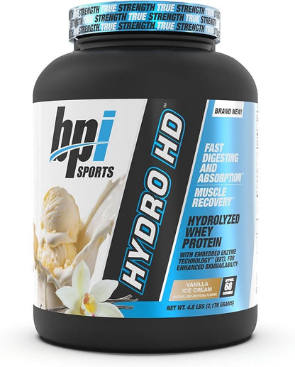 BPI Sports Hydro HD - 100% Hydrolyzed Whey Protein Powder - Muscle Growth, Recovery, 25g of