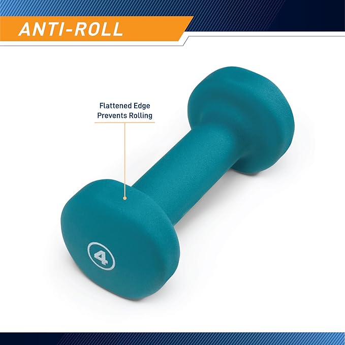 Marcy Colored Neoprene Dumbbell (Sold in Singles or Set) Hand Weights, Exercise Free Weights for