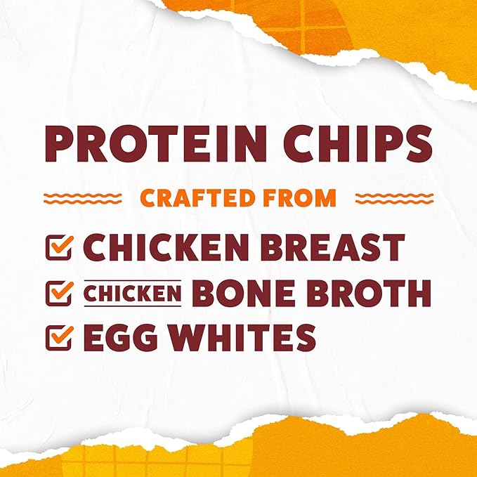WILDE Protein Chips Chicken & Waffles, High Protein Snacks for Adults, Keto Chips, Gluten Free, Low