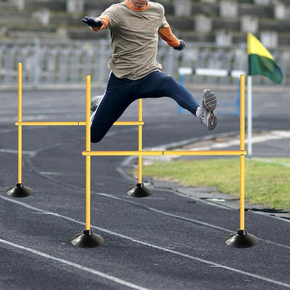 TNZMART 4.9 FT Agility Poles Adjustable Hurdles for Soccer Football Speed Training Equipment Track