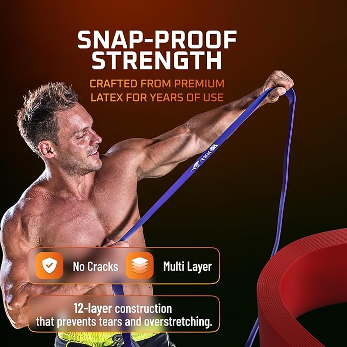 Basement Beast Resistance Bands for Working Out – Long Exercise Bands Resistance for Home Workouts