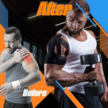 20 Count Kinesiology Tape for Shoulder Pain Relief Pre Cut Sports Waterproof Breathable Enhance