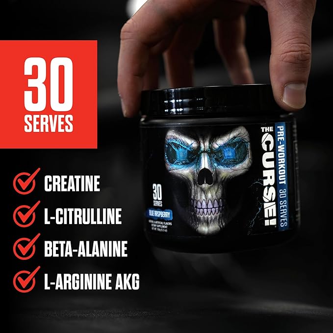 JNX SPORTS The Curse! Pre Workout Powder for Men & Women, Caffeine, Beta-Alanine, Creatine