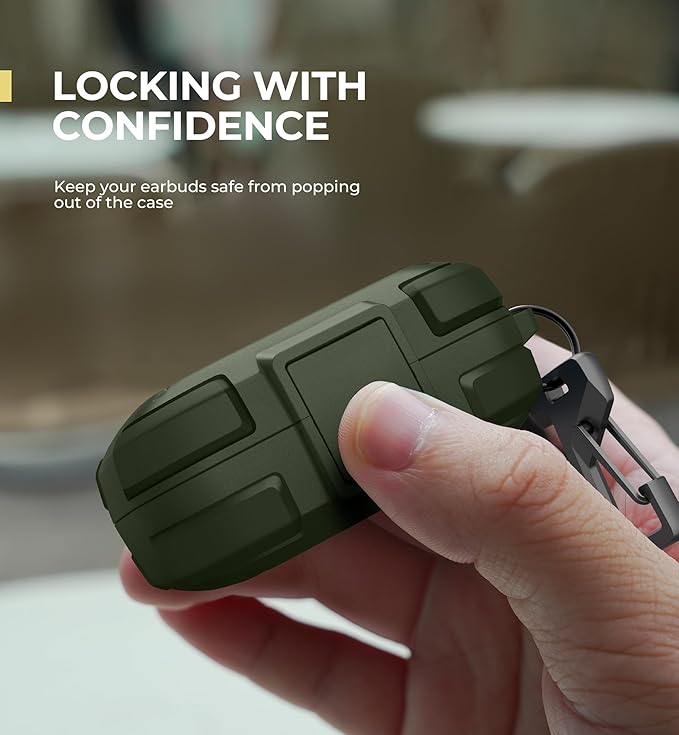 Dexnor for SHOKZ OpenFit Air Case with Drop-Proof Lock, Shockproof Rugged Bumper Cases Protective