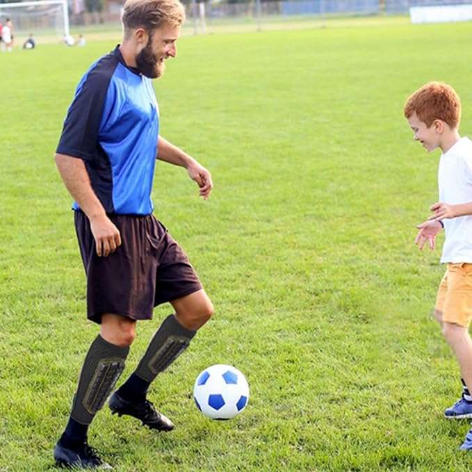 Shin Guards Soccer Kids Youth, Adult Shin Guards with Honeycomb Padding，Breathable & Anti-Slip Calf