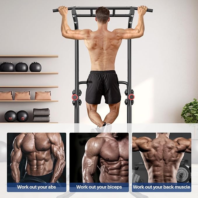 BangTong&Li Power Tower, Pull Up Bar Dip Station/Stand for Home Gym Strength Training Workout