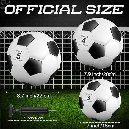HyDren 8 Pcs Soccer Balls Bulk with Pump Deflated Official Size Sport Soccer Ball for Kid Adult