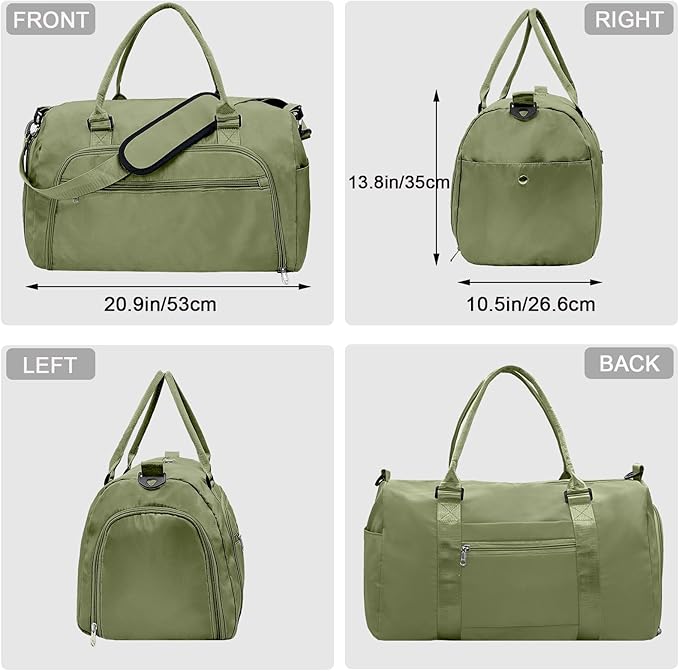 woogwin Gym Bag for Men & Women with Shoes & Wet Compartment Waterproof Duffle Bag for Travel