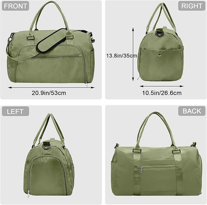 woogwin Gym Bag for Men & Women with Shoes & Wet Compartment Waterproof Duffle Bag for Travel
