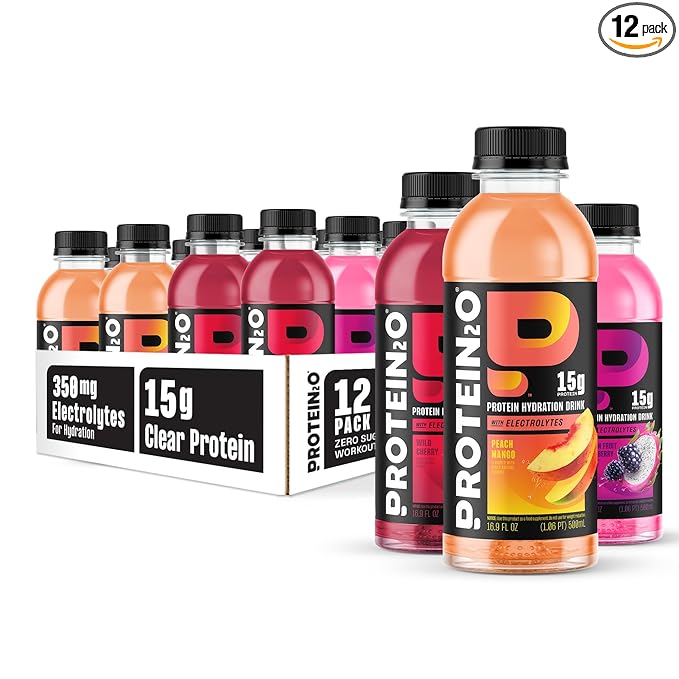 Protein2o Hydration Drink - 2-in-1 Liquid Clear Whey Protein Isolate and Electrolyte Drink - 15g