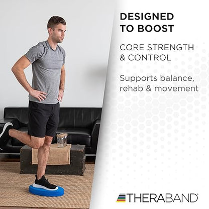THERABAND Stability Trainer Pad, Intermediate Level, Soft, Blue Foam Balance Pad for Physical