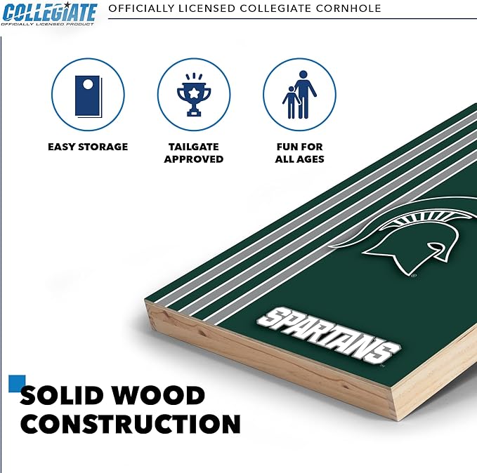 2' x 3' Solid Wood Cornhole Set with Direct Print HD Team Graphics – Great Gift for Any NCAA Fan!