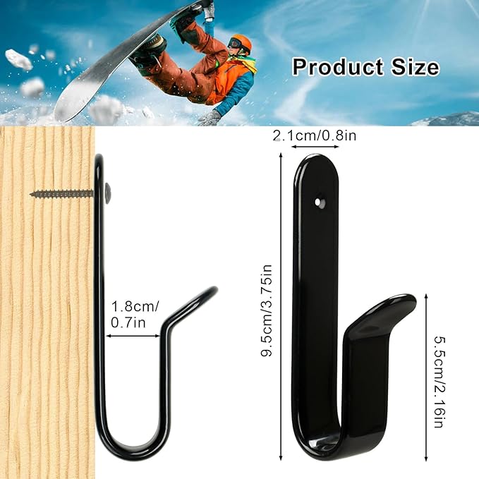 Snowboard Wall Mount Clips, Horizontal Skateboard Wall Mount，Snowboard Display Stand for Room