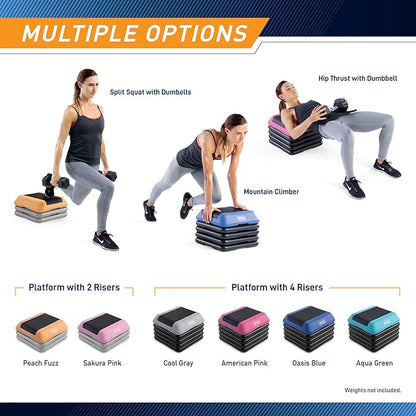 Circuit Fitness by Marcy 16 x 16 inches Adjustable Height Aerobic Step Platform with Adjustable