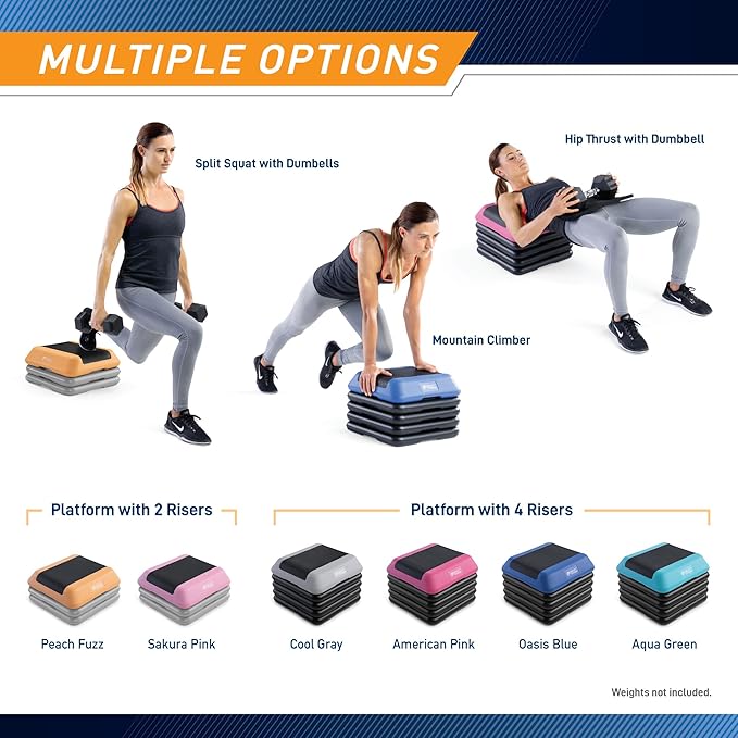 Circuit Fitness by Marcy 16 x 16 inches Adjustable Height Aerobic Step Platform with Adjustable