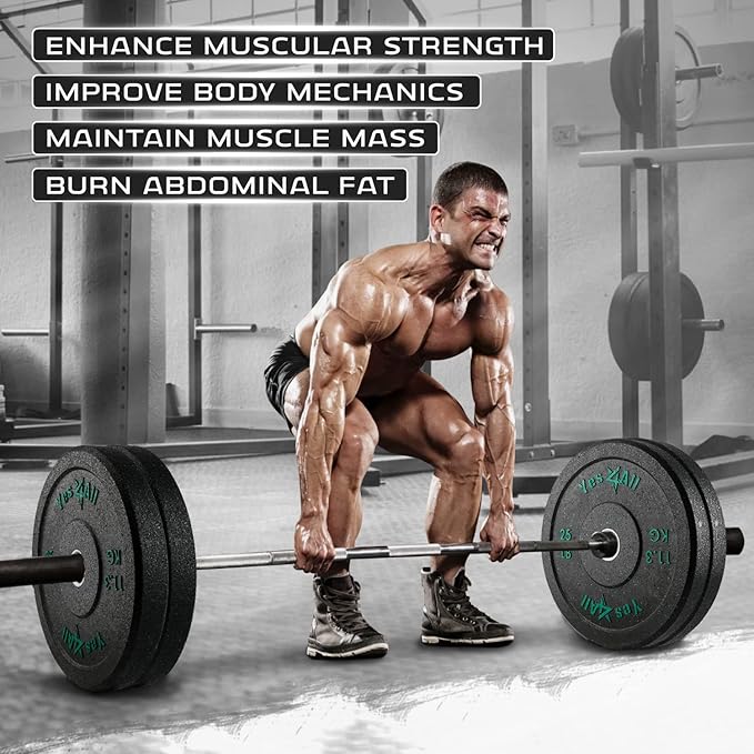 Yes4All 2" Bumper Plate, 10-190 LB Olympic Rubber Weight Plate with Steel Hub for WeightLifting