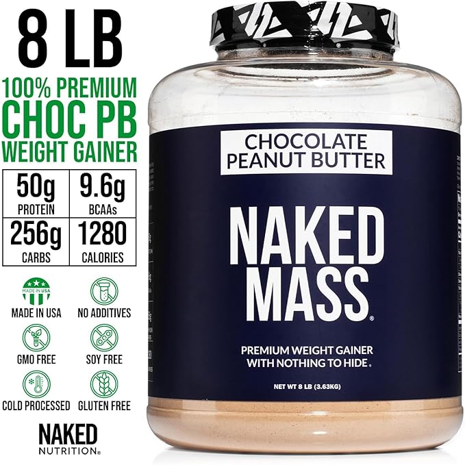 NAKED Chocolate Peanut Butter Mass - 1,280 Calories, 50G Protein, Nothing Artificial. All Natural