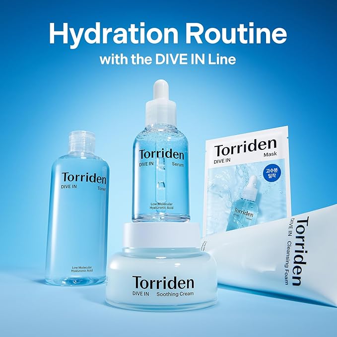 Torriden DIVE IN Hyaluronic Acid Facial Mask (10 sheets) | Extra Moisturizing Care | Hyaluronic