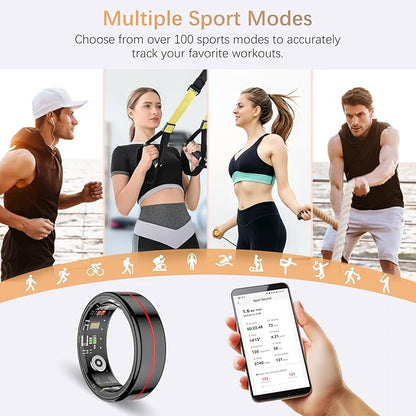 Fit Ring, Smart Health Rings for Women Men with Heart Rate,Blood Oxygen,HRV,Stress Level, Sleep