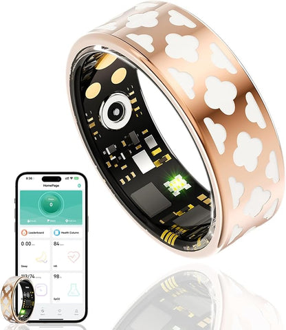 Smart Ring Health Tracker, Sleep Tracker Ring with Heart Rate, Waterproof Fitness Ring for Activity