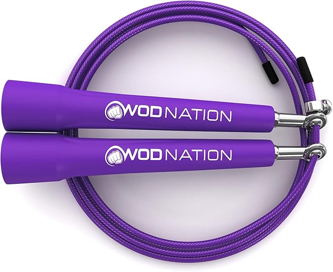 WOD Nation Adjustable Speed Jump Rope For Men, Women & Children - Blazing Fast Fitness Skipping