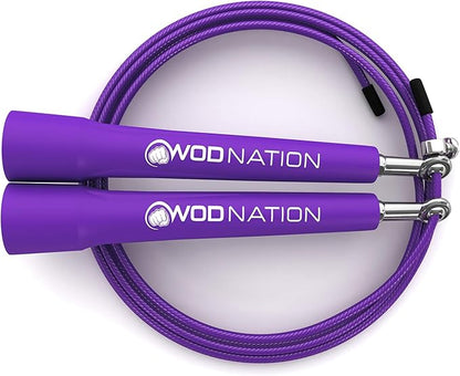 WOD Nation Adjustable Speed Jump Rope For Men, Women & Children - Blazing Fast Fitness Skipping