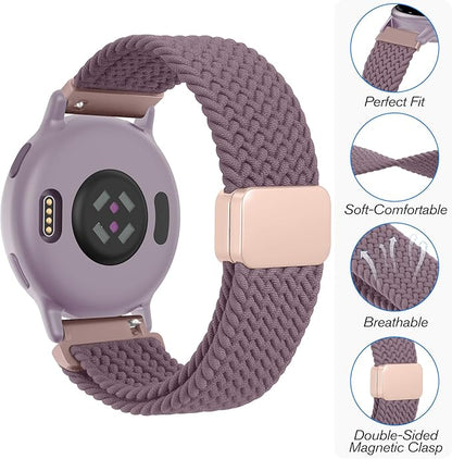 FINTIE Magnetic Braided Band Compatible with Garmin Vivoactive 5/6/Vivoactive 3, Garmin Venu/Venu