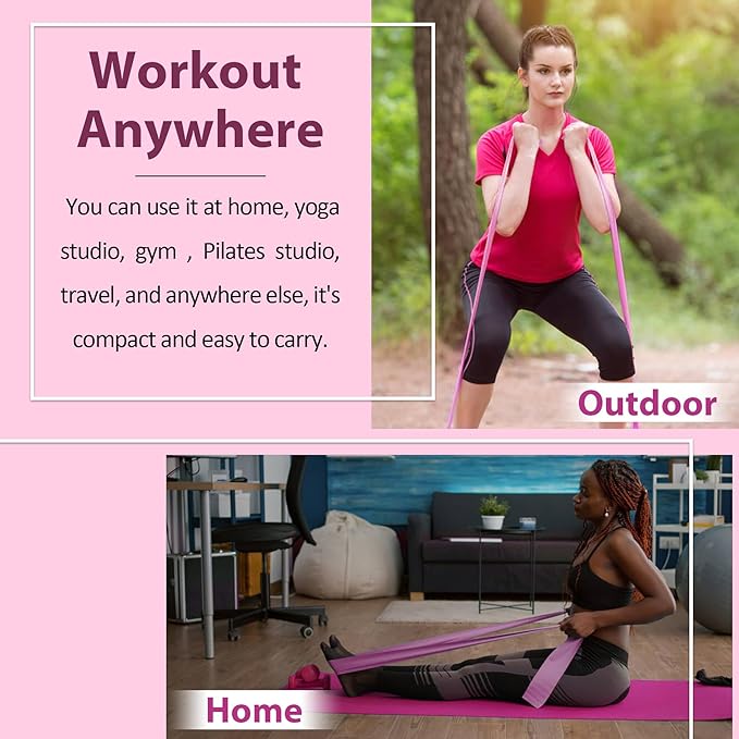 Resistance Bands for Working Out, Physical Therapy Bands, Latex Free Elastic and Exercise Bands Set