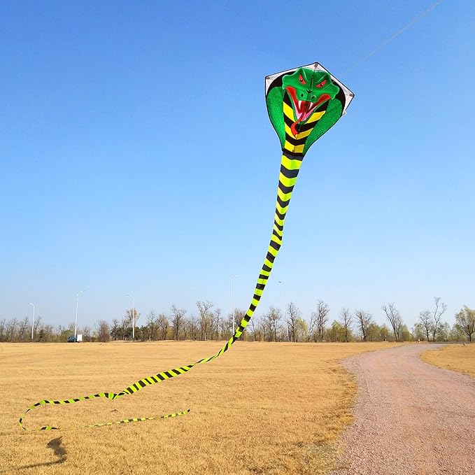 Large Cobra Kite for Adults Kids Boys with Super Long Tail, Extra Easy to Fly, Best Huge Kites for