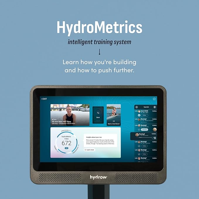 Hydrow Wave Rowing Machine with 16" HD Touchscreen & Speakers - Foldable | Live Home Workouts