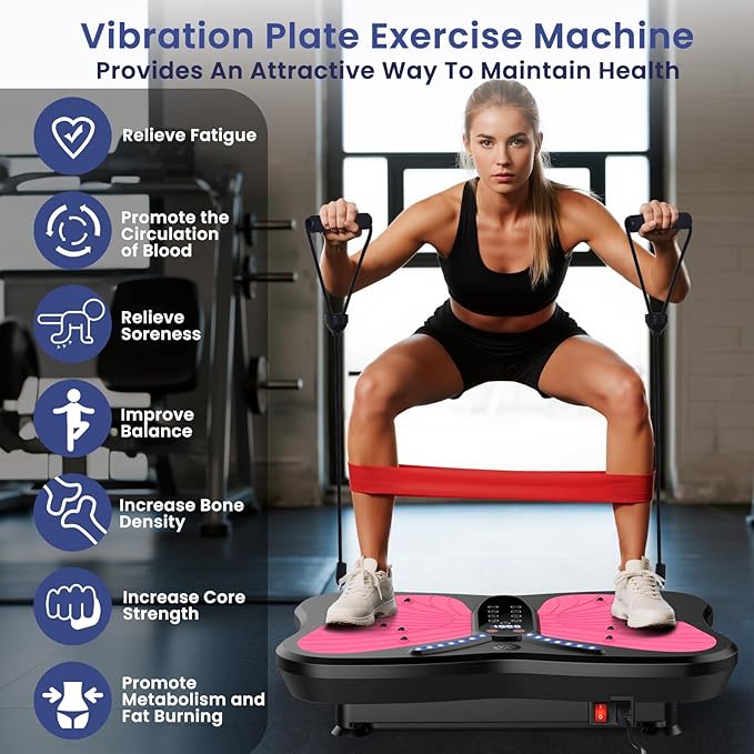 Vibration Plate Exercise Machine for Lymphatic Drainage, Vibration Machine for Full-Body Weight