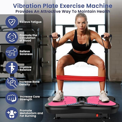 Vibration Plate Exercise Machine for Lymphatic Drainage, Vibration Machine for Full-Body Weight