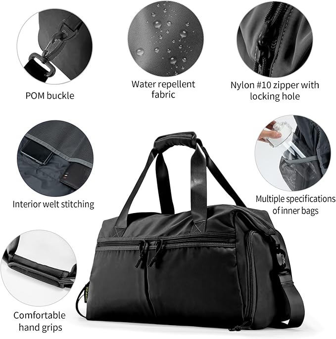 Weekender Duffel Bag with Shoe Compartment And Wet Pocket-Luggage Everyday Overnight Bag for Men