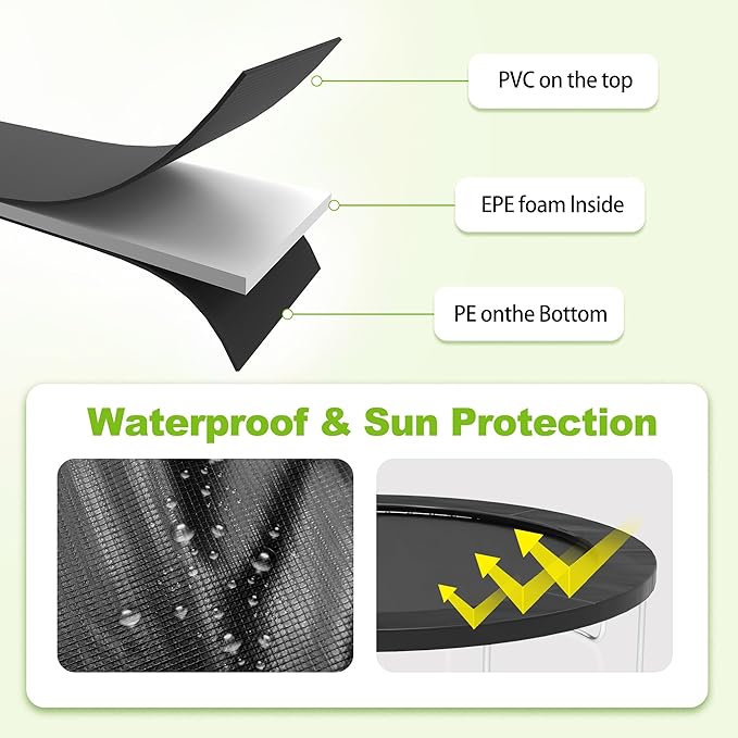 Trampoline Pad, 10ft 12ft 14ft Trampoline Replacement Safety Pad, Waterproof and Tear-Resistant