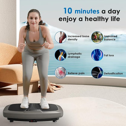 Vibration Plate Exercise Machine - Whole Body Workout Vibration Platform Lymphatic Drainage Machine